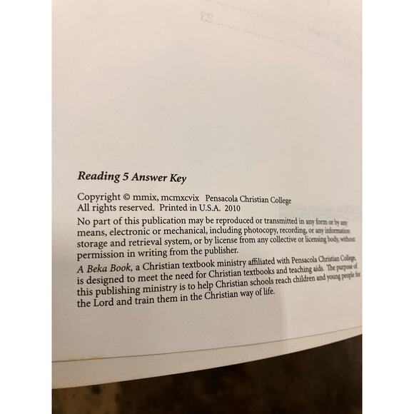 Abeka 5th Grade Reading 5 Answer Key Homeschool Teachers Curriculum (2015) PB - Picture 3 of 3